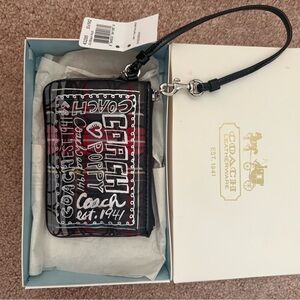 Coach Black and Red Wristlet